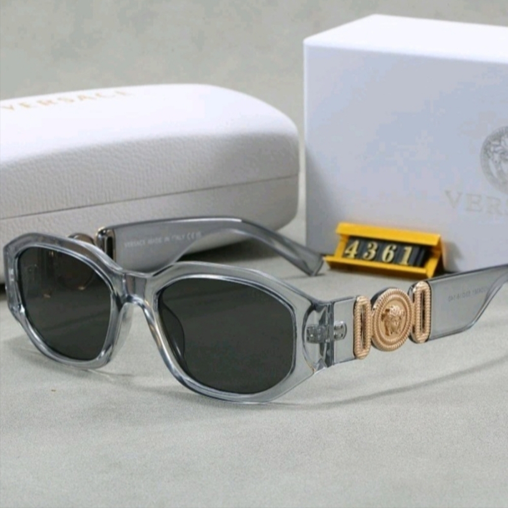 Versace Grey  and Gold Unisex Sunglasses
